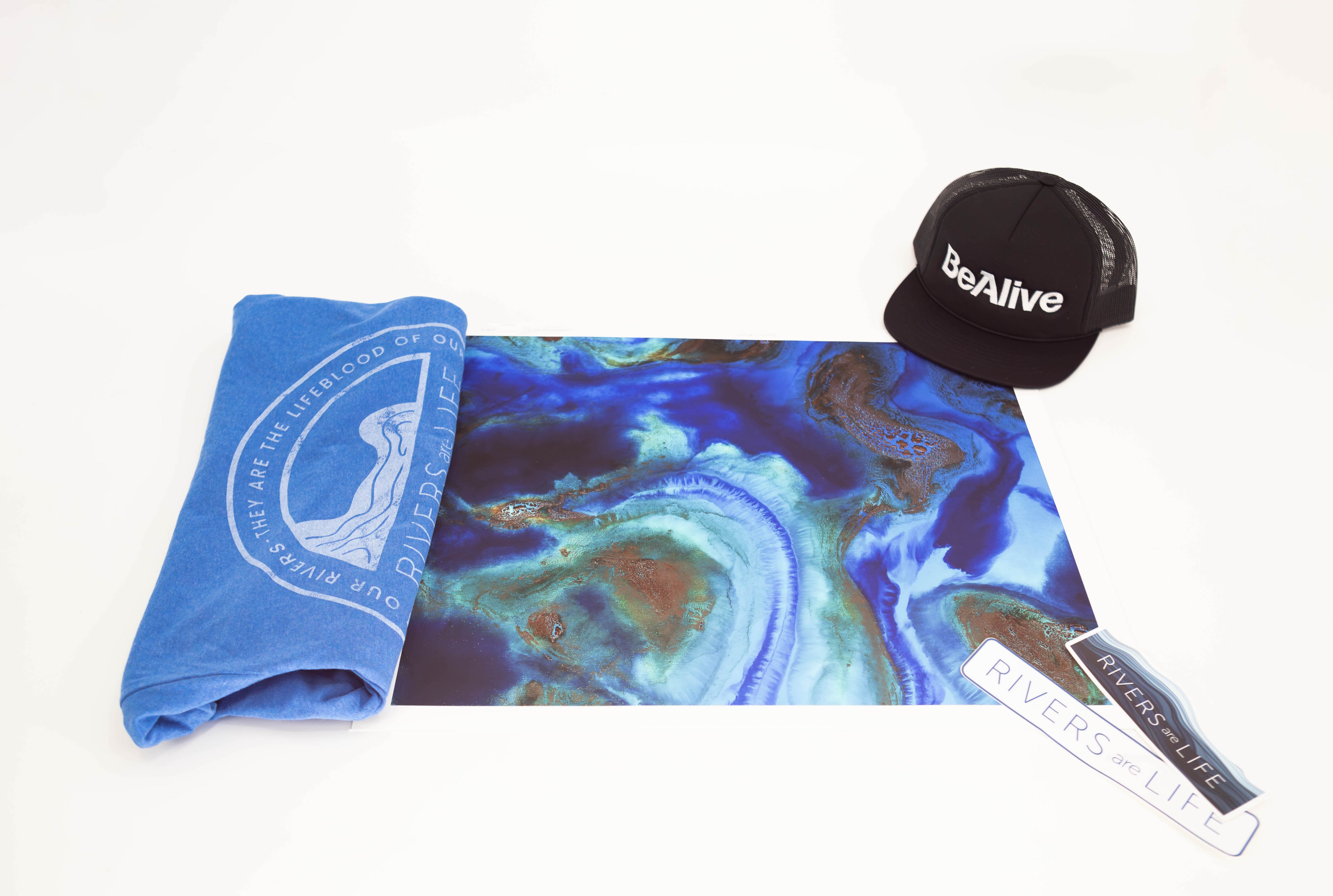 BLUE FRIDAY SPECIAL | Toxic Art Dynamic River | 20X16 in Print + RaL Shirt + BeAlive Hat
